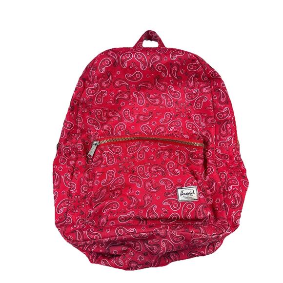 Hershel Supply Co Backpack Red Paisley Print Bandana Day Pack - Picture 1 of 10